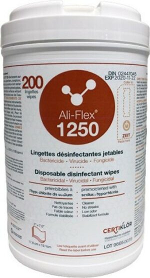 ALI-FLEX 1250 Lingettes désinfectantes jetables avec eau de javel