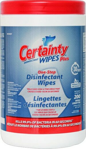 CERTAINTY PLUS Lingettes désinfectantes sèches avec seau