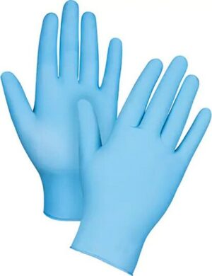 Gants en nitrile bleu sans poudre