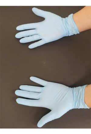 Gants en nitrile bleu sans poudre - Image 3