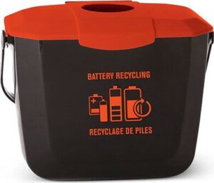 Corbeille de recyclage pour batteries usagées 2 gal