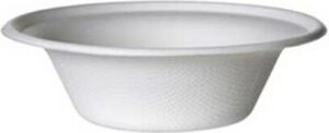 Bol rond compostable blanc en bagasse