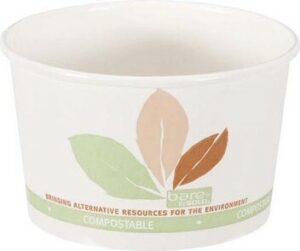 Contenant en carton blanc compostable