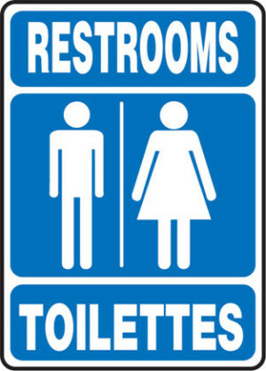 Enseigne bilingue Toilettes/ Restrooms