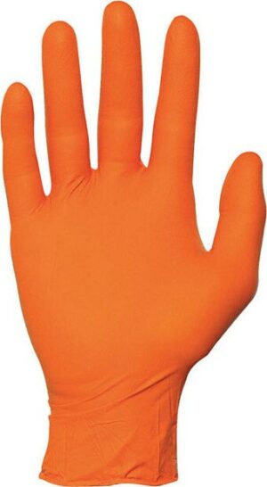 Gants en nitrile orange 7 mils sans poudre 10 boîtes de 100 gants par caisse