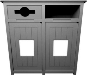 AURA Station double pour le recyclage mixte grise 64 gal